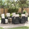 7-delars trädgårdsmöbelset - Svart Poly Rattan vidaXL 200 x 80 x 73 cm – miniatyr 1