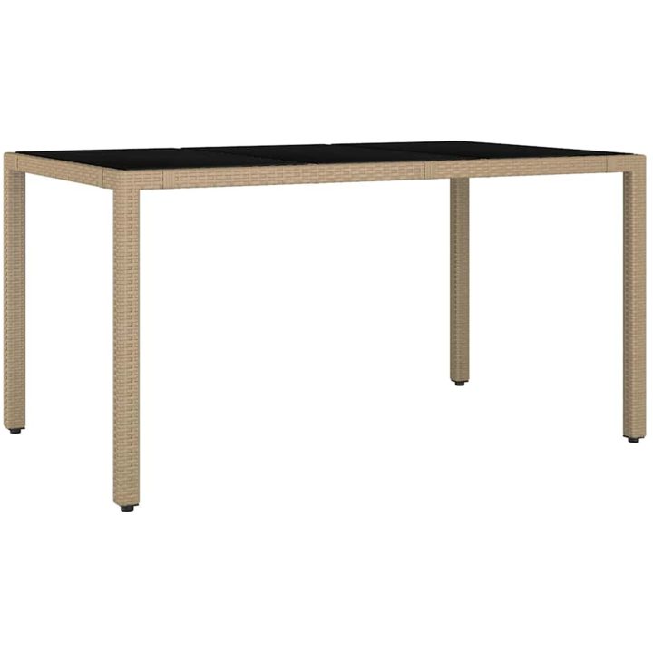 7-delars trädgårdsmöblemang Beige Polyrotting vidaXL 6 - Sits – bild 5