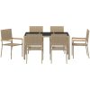 7-delars trädgårdsmöblemang Beige Polyrotting vidaXL 6 - Sits – miniatyr 7