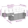 7-delars Trädgårdsofas med kuddar Ljusgrå Poly Rattan vidaXL 184 x 62 x 85 cm – miniatyr 8
