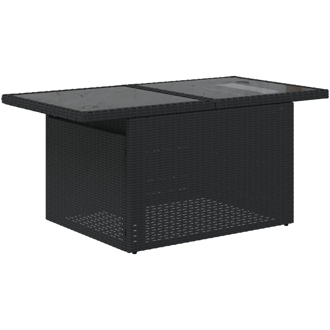 7-delars trädgårdsofaset med kuddar svart poly rattan vidaXL Medium – bild 4