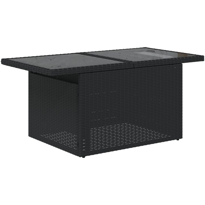 7-delars trädgårdsofaset med kuddar svart poly rattan vidaXL Medium – bild 4