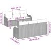 7 Delars Trädgårdsoff Set med Kuddar Beige Poly Rättan vidaXL 55 x 55 x 37 cm – miniatyr 8