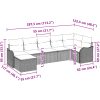 7-delars Trädgårdsoff Set med Kuddar Beige Poly Rattan vidaXL Stor – miniatyr 9