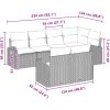7 Delars Trädgårdsoff-set med Kuddar Brun Poly Rattan vidaXL 234 x 124 x 85 cm – miniatyr 11
