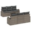 7-delars trädgårdsoff-set med kuddar Grå poly korg vidaXL 55 x 55 x 37 cm – miniatyr 2