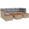 7-delars trädgårdsoff-set med Kuddar i Beige, Poly Rattan och Akacia vidaXL 55 x 55 x 37 cm – miniatyr 2
