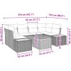7-delars trädgårdsoff-set med Kuddar i Beige, Poly Rattan och Akacia vidaXL 55 x 55 x 37 cm – miniatyr 9