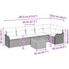 7 Delars Trädgårdsoff set med Kuddar Svart Poly Rattan Akacia vidaXL Stor – miniatyr 9