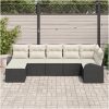7-delars Trädgårdsoff Set med Kuddar Svart Poly Rattan vidaXL 289 x 124 x 85 cm – miniatyr 3