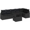 7 Delars Trädgårdsoff set med Kuddar Svart Poly Rese vidaXL 100 x 55 x 73 cm – miniatyr 2