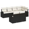 7 Delars Trädgårdsoffa Set med Kuddar Svart Poly Rattan vidaXL 234 x 124 x 85 cm – miniatyr 2