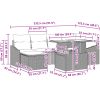7-delars trädgårdsoffmöbelset med kuddar, brun poly-ratt vidaXL 100 x 55 x 73 cm – miniatyr 12