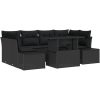 7-delars trädgårdsoffor med kuddar - svart poly-rattan vidaXL 100 x 55 x 73 cm – miniatyr 2