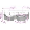 7-delars trädgårdsoffset med dynor svart poly rattan vidaXL 242.5 x 132.5 x 85 cm – miniatyr 11
