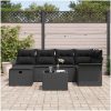 7-delars trädgårdsoffset med dynor svart poly rattan vidaXL 242.5 x 132.5 x 85 cm – miniatyr 3