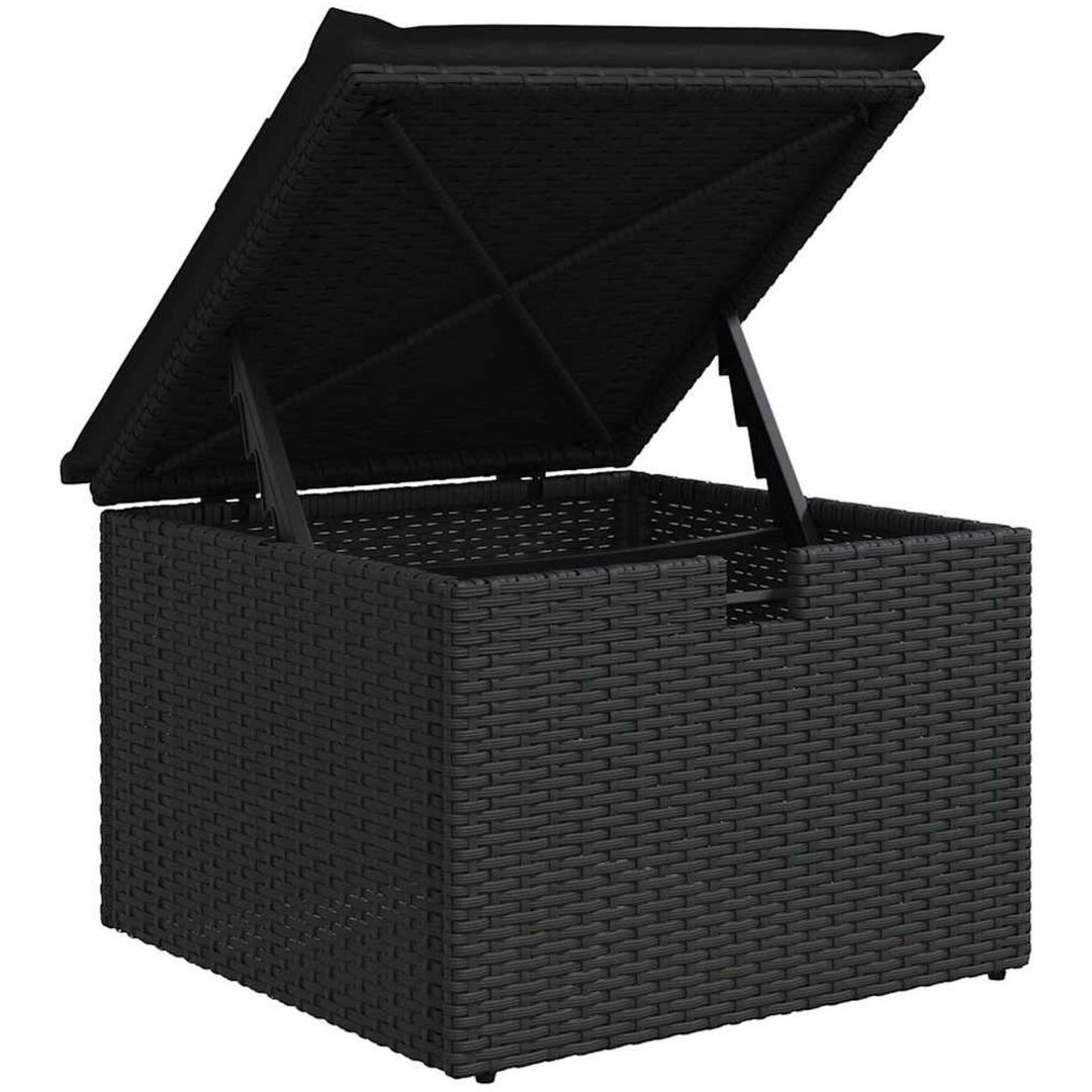 7-delars trädgårdsoffset med dynor svart poly rattan vidaXL 242.5 x 132.5 x 85 cm – bild 10