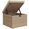 7 Delars Trädgårdsoffset med Kuddar Beige Poly Rattan vidaXL Mellan – miniatyr 10