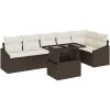 7 Delars Trädgårdsoffset med Kuddar Brun Poly Rattan vidaXL 100 x 55 x 73 cm – miniatyr 2