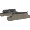 7-delars trädgårdsoffset med kuddar grå poly-rattan vidaXL 100 x 55 x 73 cm – miniatyr 2