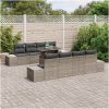 7-delars trädgårdsoffset med kuddar grå poly-rattan vidaXL 100 x 55 x 73 cm – miniatyr 3