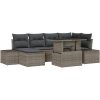 7-delars trädgårdsoffset med kuddar - Grå poly rattan vidaXL 100 x 55 x 73 cm – miniatyr 2