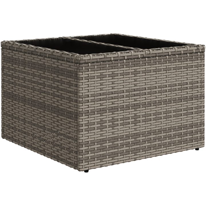 7-delars trädgårdsoffset med kuddar Grå Poly Rattan vidaXL Medium – bild 6