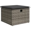 7-delars trädgårdsoffset med kuddar Grå Poly Rattan vidaXL Medium – miniatyr 7