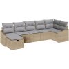 7-delars Trädgårdsoffset med kuddar i beige poly rattan vidaXL 288.5 x 123.5 x 85 cm – miniatyr 2