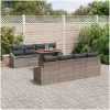 7-delars trädgårdsoffset med kuddar i grå poly-rattan vidaXL 100 x 55 x 73 cm – miniatyr 3