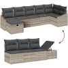 7-delars trädgårdsoffset med kuddar i ljusgrå poly rattan vidaXL 288.5 x 123.5 x 85 cm – miniatyr 11