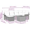 7 Delars Trädgårdsoffset med Kuddar Svart Poly Rattan vidaXL 55 x 55 x 37 cm – miniatyr 11