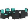 7 Delars Trädgårdsoffset Svart Poly Rattan vidaXL 200 x 80 x 73 cm – miniatyr 2