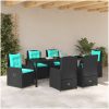 7 Delars Trädgårdsoffset Svart Poly Rattan vidaXL 200 x 80 x 73 cm – miniatyr 4