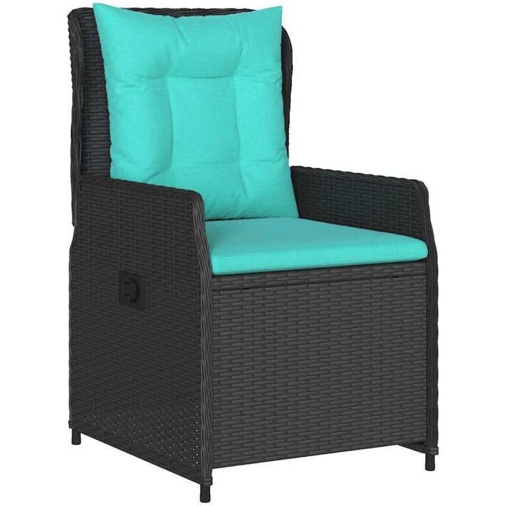 7 Delars Trädgårdsoffset Svart Poly Rattan vidaXL 200 x 80 x 73 cm – bild 5
