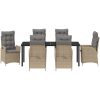 7 delars Trädgårdsserveringsset med kuddar - Beige - Poly Rattan vidaXL 200 x 80 x 73 cm – miniatyr 6