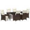 7 delars trädgårdsserveringsset med kuddar, brun poly-rattan vidaXL 200 x 80 x 73 cm – miniatyr 2