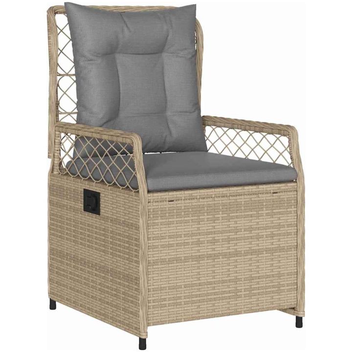 7-delars Trädgårdsset Beige Poly Rattan vidaXL 200 x 80 x 73 cm – bild 5