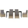 7-delars Trädgårdsset Beige Poly Rattan vidaXL 200 x 80 x 73 cm – miniatyr 6