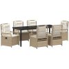 7-delars Trädgårdsset Beige Poly Rattan vidaXL 200 x 80 x 73 cm – miniatyr 2