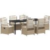 7-delars Trädgårdsset Beige Poly Rattan vidaXL 200 x 80 x 73 cm – miniatyr 3