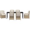 7-delars Trädgårdsset Beige Poly Rattan vidaXL 200 x 80 x 73 cm – miniatyr 6