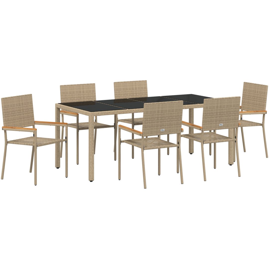 7-delars trädgårdsset Beige Poly Rottning vidaXL 6 - Sits – bild 2