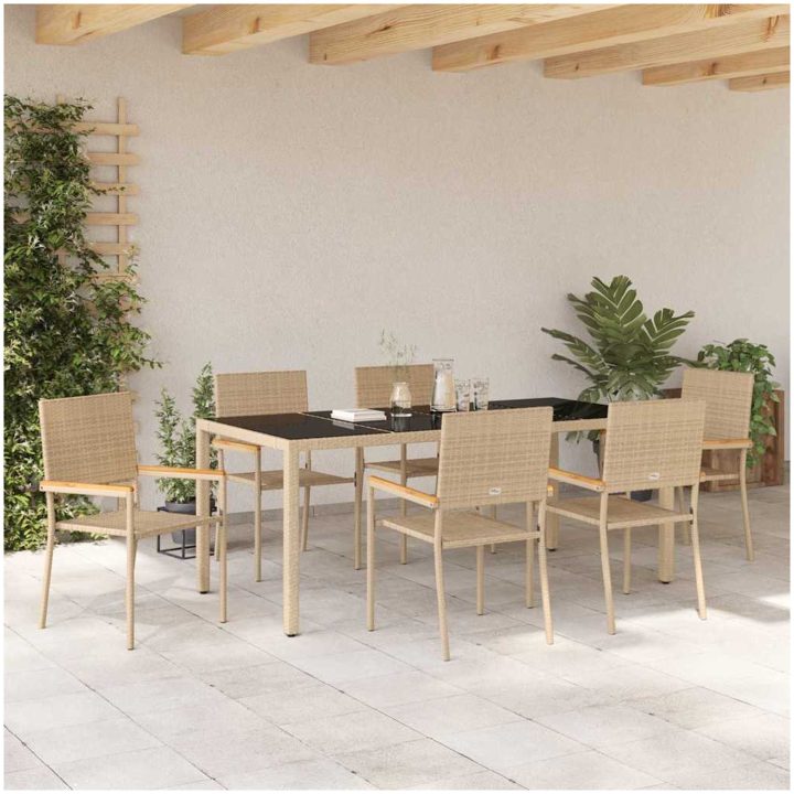 7-delars trädgårdsset Beige Poly Rottning vidaXL 6 - Sits – bild 4