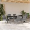 7 Delars Trädgårdsset Grå Poly Rattan vidaXL 200 x 80 x 73 cm – miniatyr 4