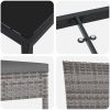 7 Delars Trädgårdsset Grå Poly Rattan vidaXL 200 x 80 x 73 cm – miniatyr 8