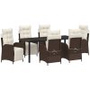 7-delars trädgårdsset i brun poly-rattan vidaXL 200 x 80 x 73 cm – miniatyr 2