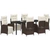 7-delars trädgårdsset i brun poly-rattan vidaXL 200 x 80 x 73 cm – miniatyr 3
