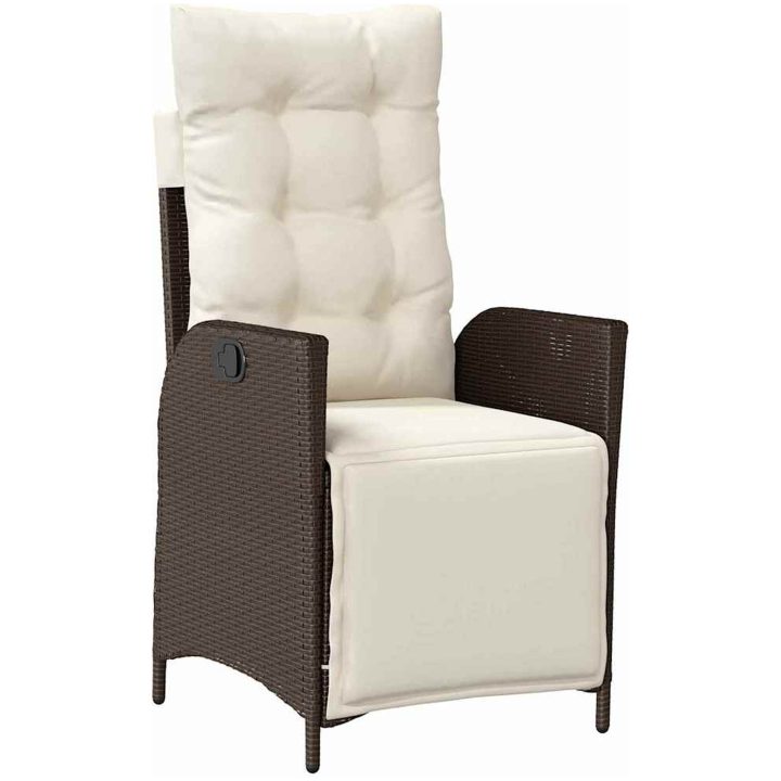 7-delars trädgårdsset i brun poly-rattan vidaXL 200 x 80 x 73 cm – bild 6
