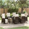 7-delars trädgårdsset i brun poly-rattan vidaXL 200 x 80 x 73 cm – miniatyr 1